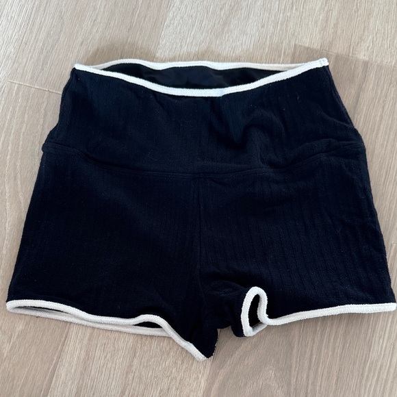 Montce Pants - Montce Women's Black Swim Shorts with White Trim
